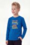 Round Neck Printed Detailed Boys' Long Sleeve Sweatshirt - 2