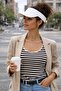 Set of 2 Women's Visor Hats, Open Top Velcro Summer Hat, Trendy Sun Protection Hat - 6