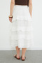 Elastic Waist Muslin Fabric Midi Skirt - 8