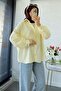 Striped Pattern Oversize Women's Shirt – Yellow - 4