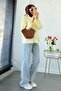 Striped Pattern Oversize Women's Shirt – Yellow - 6