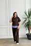 Polo Collar Striped Shirt Detailed Short Sleeve Set - 3