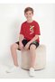 X Print Detailed Round Neck Summer Boys' Top and Bottom Set - 3