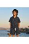 Boy's Patterned Shirt Shorts Set Summer Cotton Comfortable Fit Top and Bottom Combination