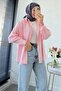 Stripe Pattern Oversize Women's Shirt – Pink - 6