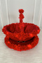 Red Led Lighted Bridal Henna Night Tray and Basket, Wedding, Circumcision, Engagement, Promise, Velvet and Floral. - 6