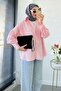 Stripe Pattern Oversize Women's Shirt – Pink