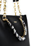 Women's Faux Leather Black Shoulder Bag - 4