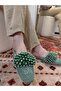 Women's Closed-Front Straw Slippers with Bead Embroidery, Dowry, Daily, Guest House Slippers - 2
