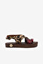 Women's Red Leopard Poly Sole Comfortable Cross-Strap Flip-Flop Sandals - 4