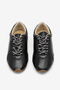 Women's Black Leather Rubber Sole Breathable Lace-Up Sneaker - 2