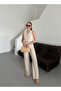 Stone Linen Elastic Waist Comfortable Cut Summer Trousers - 4