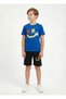 Emoji Print Detailed Capri-Style Round Neck Summer Boys' Top and Bottom Set - 4