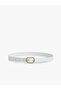 Faux Leather Belt with Metal Buckle - 2