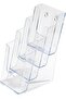 ® Multi-Tier Clear Plastic Literature Display Holder for Wall or Desktop - 4 Tier 1/3 A4 Plastic - 5