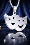 Stainless Steel Comedy & Tragedy Theater Mask Pendant