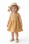 Sweet Baby Girl Plaid Style Dress with Hat and Bow Detail, Summer 2-Piece Combination