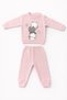 Baby Girl 3 Cat Printed 100% Cotton 6-9-12 Months Top and Bottom 2-Piece Baby Girl Set - 4