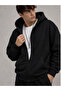 Men's Black Hooded Zippered Oversized Sweatshirt Jacket Cardigan - 6