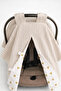 100% Cotton Brown Knitted Gold Mickey Patterned Reversible Stroller Cover - 2