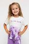 Girl's Run Wild Text and Horse Print Lilac Shorts Set - 6