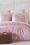 Double Duvet Cover Set Cotton Vintage Pink Paisley - 3