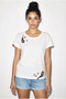 Women's White 100% Cotton Premium Design T-Shirt with Handcrafted Embroidery Detail 1006 60282052 - 4