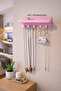 Wall Mounted Jewelry Organizer with Shelves Necklace Bracelet Hanger Ring Stand Stylish Organizer