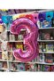 Foil Number Balloon 100 cm Fuchsia 3 - 3
