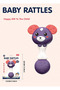 Baby Rattle Teether Toy with Gentle Rattling Sound, Colorful Beads, Easy-Grip Anti-Skid Handle, - 3