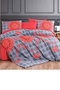 Double Duvet Cover Set Cotton Noble Red