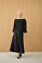 Women's Stand Collar and Balloon Sleeve Blouse Black - 3