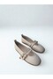 Genuine Leather Women's Beige Leather Mary Jane Flats - Handmade Daily Comfortable Shoes - 3