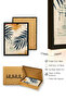Natural Wood Framed Leaf Pattern Painting - Vibrant Tones |   Huhu1286 - 3