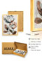 Natural Wood Framed Floral Pattern Painting - Pastel Tones |   Huhu1311 - Single Table Natural Wood Frame - 3