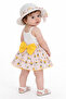 Sweet Baby Girl Lemon Patterned Skirted Set with Hat 3-Piece Combination with Bodysuit Inside - 2