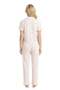 White Floral Patterned Wrinkled Shirt Collar Women's Pajama Set - 3