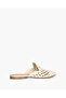 BRAIDED FLAT MULE IN NATURAL - 5