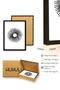 Minimalist Black Patterned Painting with Natural Wooden Frame - Geometric |   Huhu1084 - 3
