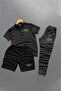 Polo Collar Monte Carlo Printed 3-Piece Shorts Tracksuit Set