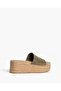 SUEDE WEDGE MULE IN KHAKI - 4
