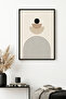 Natural Wood Framed Geometric Patterned Painting - Minimal |   Huhu1135