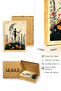 Natural Wood Framed Floral Pattern Painting - Abstract |   Huhu1257 - Single Table Natural Wood Frame - 3