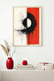 Natural Wood Framed Abstract Geometric Pattern Painting - Vibrant Tones |   Huhu1237
