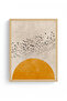 Natural Wood Framed Abstract Bird Pattern Painting - Pastel Tones |   Huhu1277 - 2