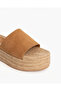 SUEDE WEDGE MULE IN CAMEL - 4