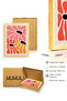 Natural Wood Framed Abstract Floral Pattern Painting - Vibrant Tones |   Huhu1607 - Single Table Natural Wood Frame - 3