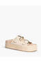 BUCKLED WEDGE MULE IN NATURAL - 3