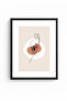 Minimalist Drawing Painting with Black Wooden Frame - Abstract |   Huhu1270 - Single Table Black Frame - 2