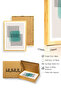 Natural Wood Framed Minimal Patterned Painting - Abstract |   Huhu1556 - 3